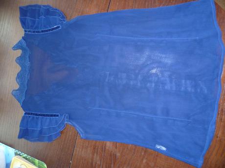 Priesvitna bluzka s cipkou, xs