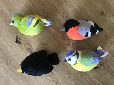 Plyšové vtáčiky  sýkorka, hýľ, drozd, 