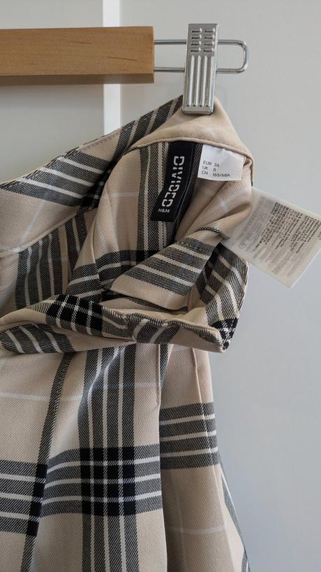 Skladaná károvaná minisukňa h&m, h&m,s