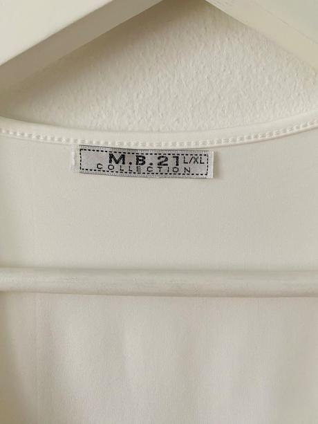 Biely top s krajkovym rukávom, l