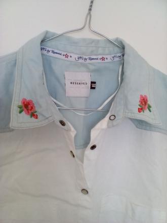 Biela košeľová blúzka s výšivkou, reserved,m