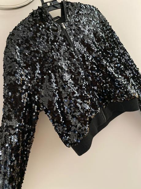 Flitrovana krátka bunda, h&m,158