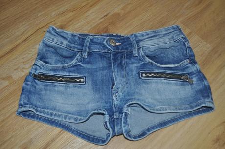 Elastické riflové kraťasy, h&m,128