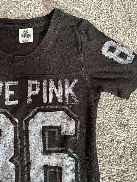 Pink čierne tricko xs, victoria's secret,xs