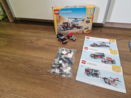 Lego creator  nákladiak s korbou a helikopterou, 