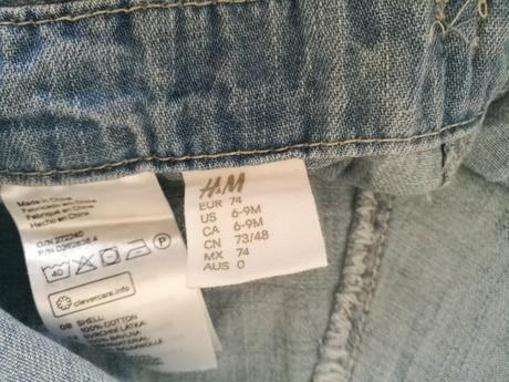 Kratke riflove sortky na traky, h&m,74