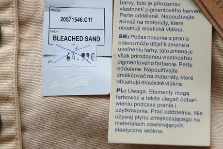 Štýlové béžové rifle s gombíkmi m/l, timeout,l / m