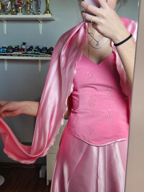 Ružové spoločenské šaty lady style 38, 38