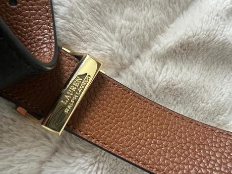 Ralph lauren obojstranný kožený opasok m-l, ralph lauren