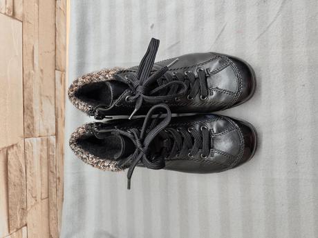 Rieker 38 - dámske zateplené čierne topánky, rieker,38