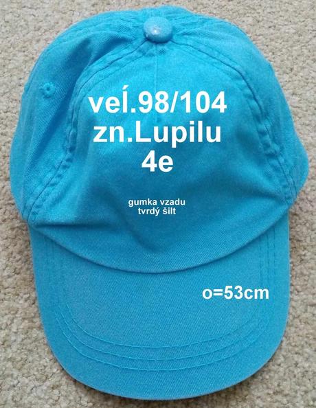 Chlapčenská šiltovka o je 53cm, lupilu,104