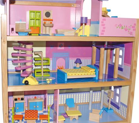 Small foot drevený ružový domček pre bábiky,