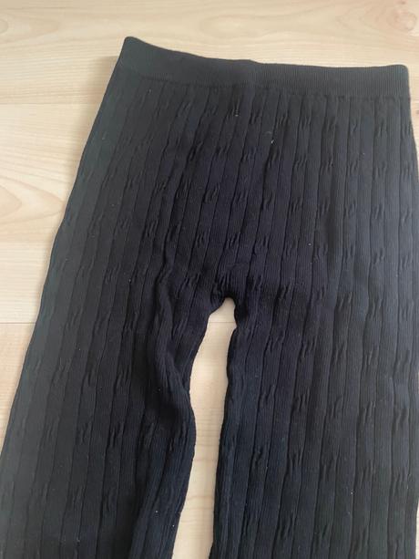 Pletené vrkočové leginy 10-12 rokov, kik,146