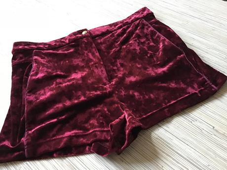 Zamatové kraťasy, topshop,40