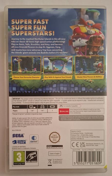 Nintendo switch hra sonic, 