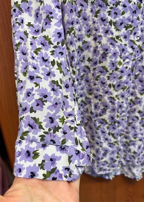 Fialová kvetovaná blúzka, xl/42, gate,xl