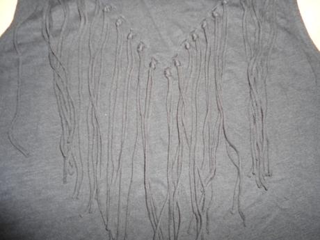 Cierne tricko strapce, fishbone,m