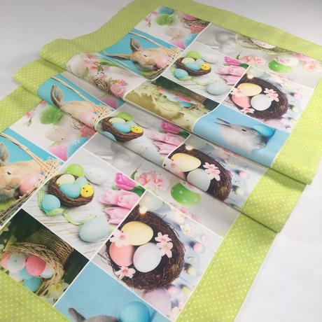 Zelený veľkonočný obrus 188/48 cm  skladom, 