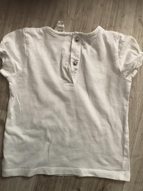 Tričko biele 6-9 mes., h&m,74