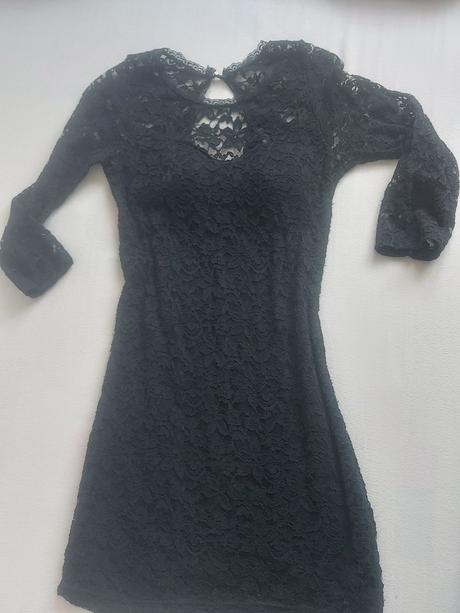 Cierne cipkovane saty xs, xs