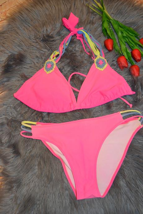 Dámske neónové plavky dvojdielne, veľkosť l, l