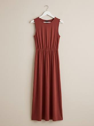 Tehlovo-červené maxi šaty hm, h&m,s