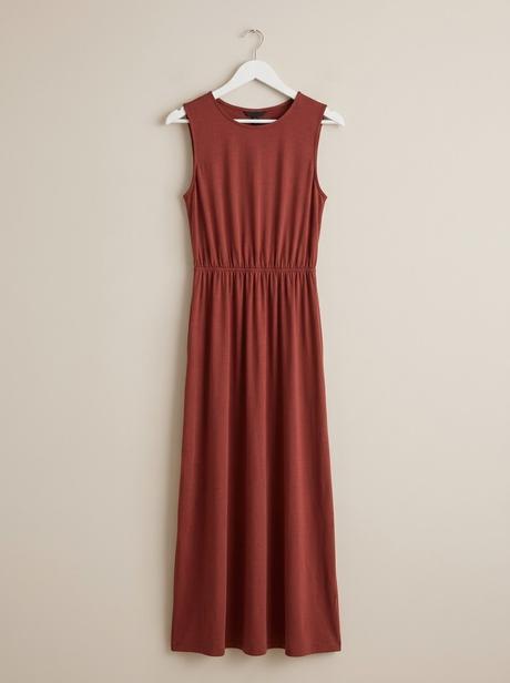 Tehlovo-červené maxi šaty hm, h&m,s