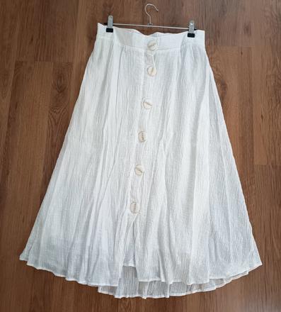 Biela midi sukňa stradivarius, stradivarius,l