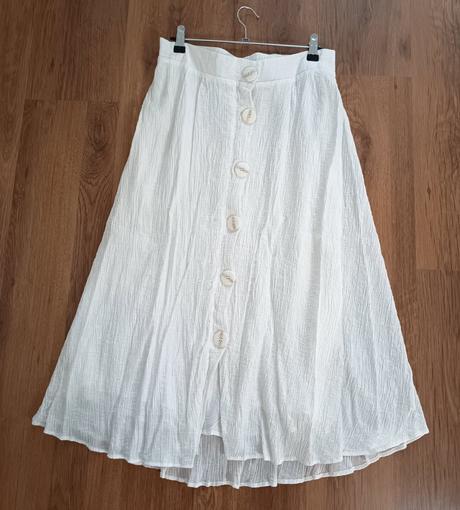 Biela midi sukňa stradivarius, stradivarius,l
