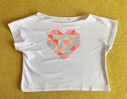 Biely crop-top so srdcom, coolclub,152