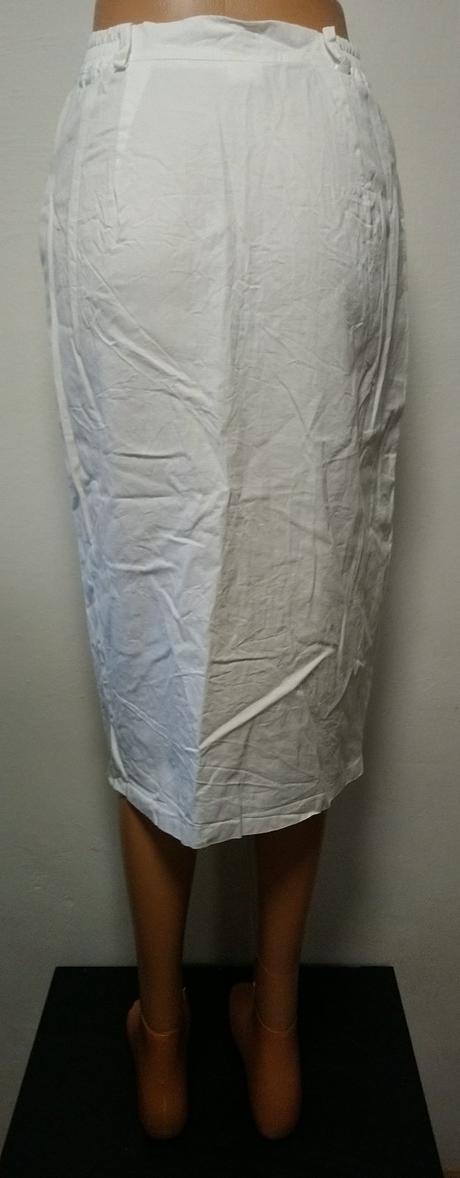 Dámska biela bavlnená sukňa, miroblio, s
