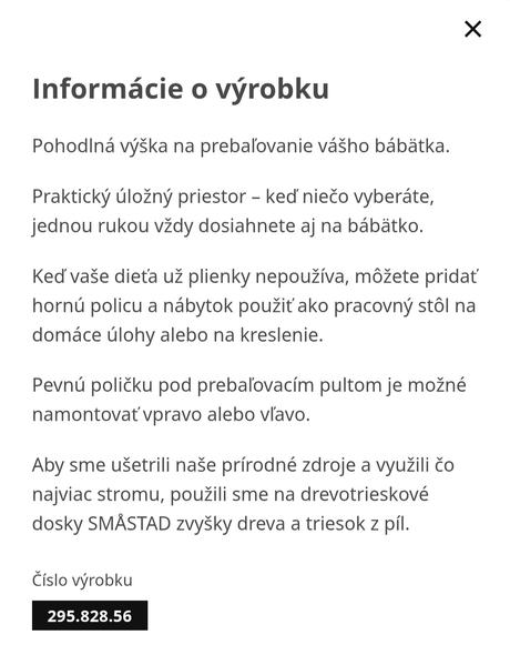 Prebalovacia komoda, 