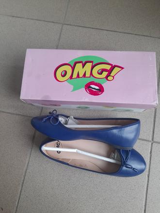 Úplne nové kožené balerinky ,deichmann,v.38,tmavom, deichmann,38