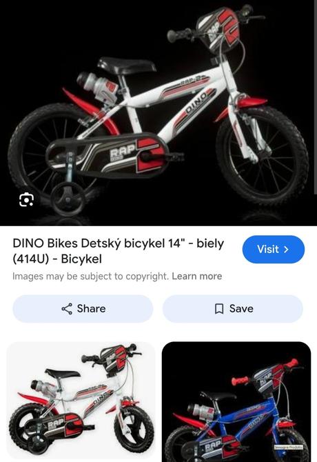 14" s pomocnými kolieskami, dino bikes,14