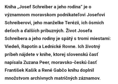 Jozef schreiber a jeho rodina zuzana peer,