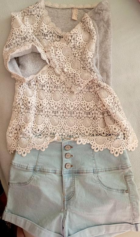 Nádherné krajkované tričko top s/l, m