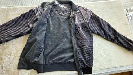 Pánska bunda na zips, glo-story, sivá s bielymi pr, m