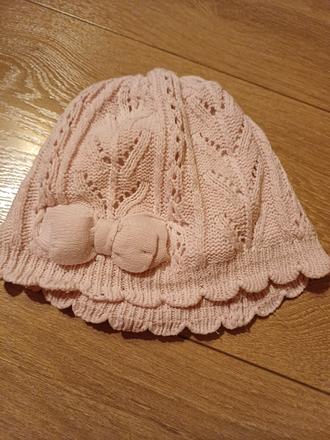 Čipkovaná podšitá čiapka 6-12m ale aj viac, h&m,80