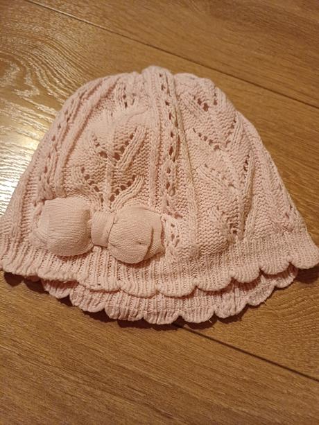 Čipkovaná podšitá čiapka 6-12m ale aj viac, h&m,80