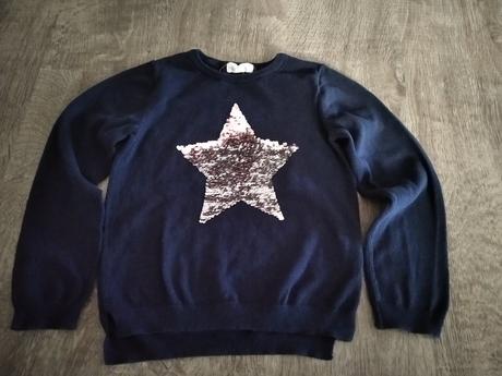 Svetrík s trblietkami, h&m,122