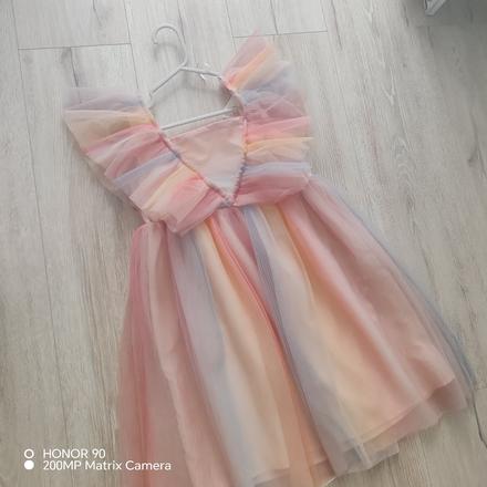 Šaty dúhové, h&m,128