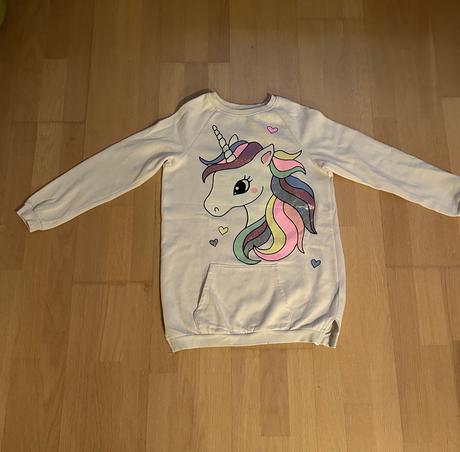 Teplá mikina s motívom jednorožca, h&m,134
