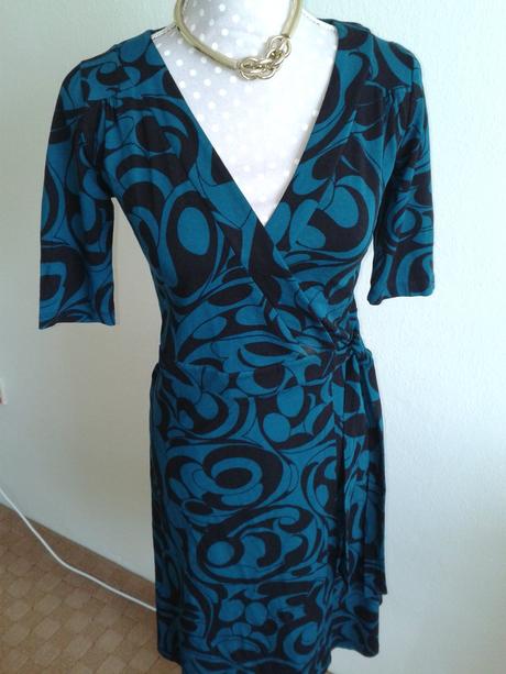 Zeleno čierne zavinovacie šaty h&m veľ. s, h&m,s