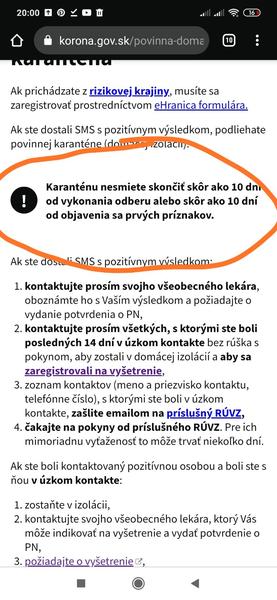 Kedy môžem ukončiť karanténu?