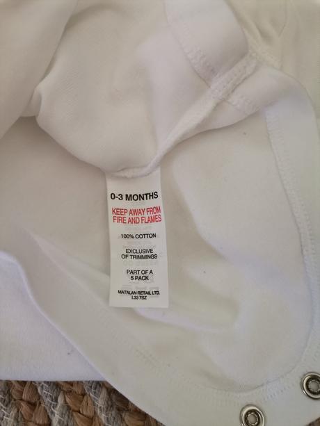 Biele body 5ks, matalan,56