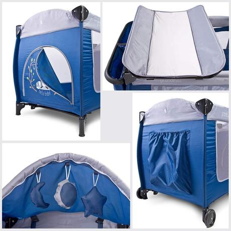 Caretero cestovná postieľka grande plus navy, šírka (cm): 60,dĺžka (cm): 120