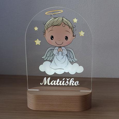 Detská nočná lampa s vlastným menom anjelik iii.,