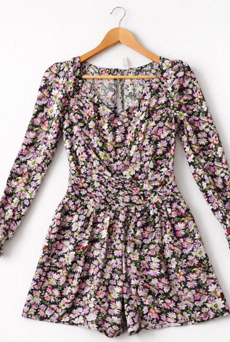 Kvetovaný overal s dlhým rukávom, amisu,xs