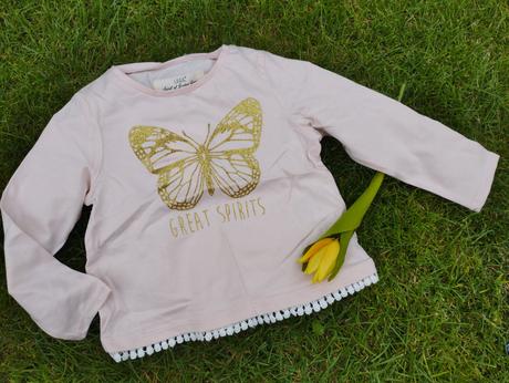 Tričko s trblietavým motýlikom h&m, h&m,92