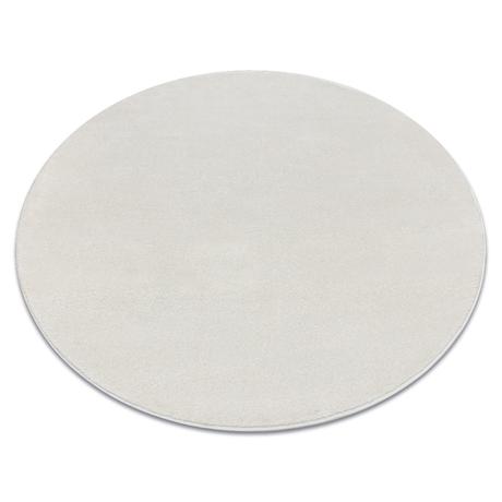 Okrúhly koberec softy jednofarebný, krémový 150cm,